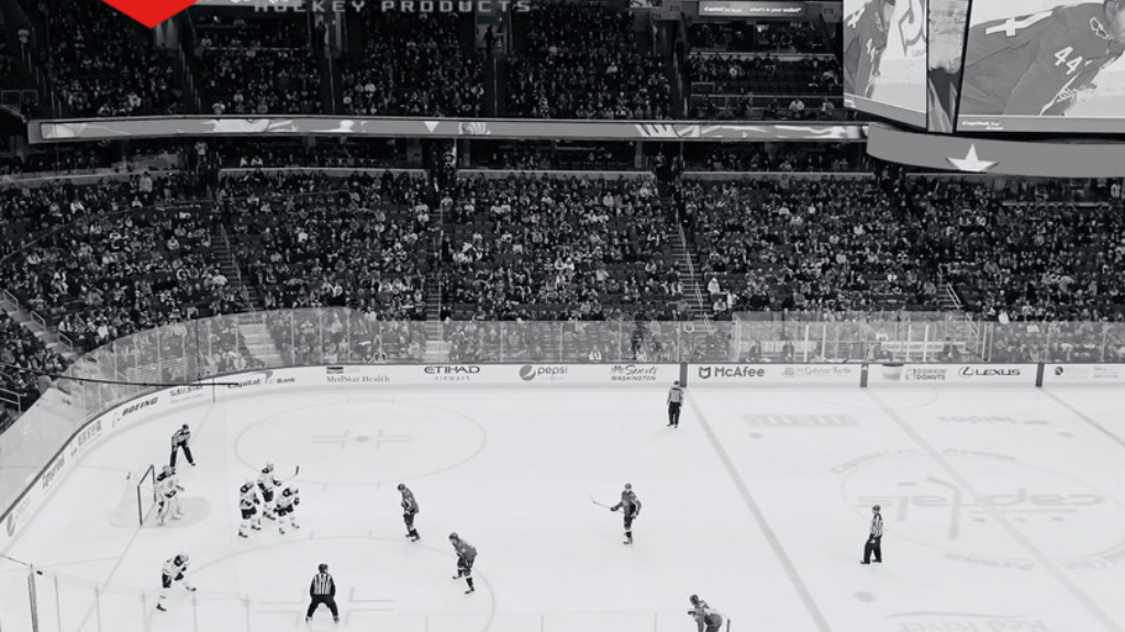 Birds Eye View of a Hockey Game