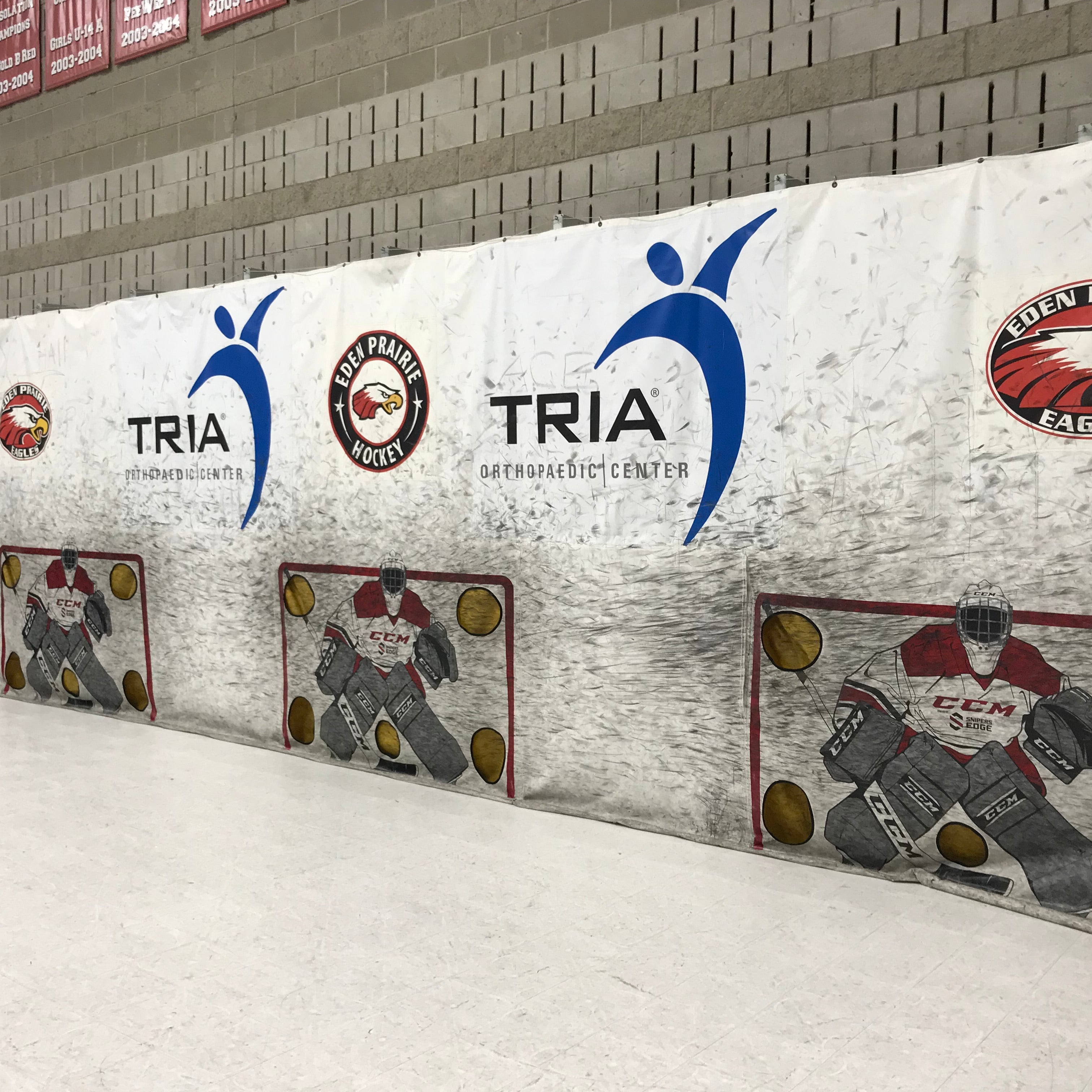 Custom shooting tarp at Eden Prairie arena