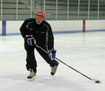 Hockey Player About to do a Wrist Shot