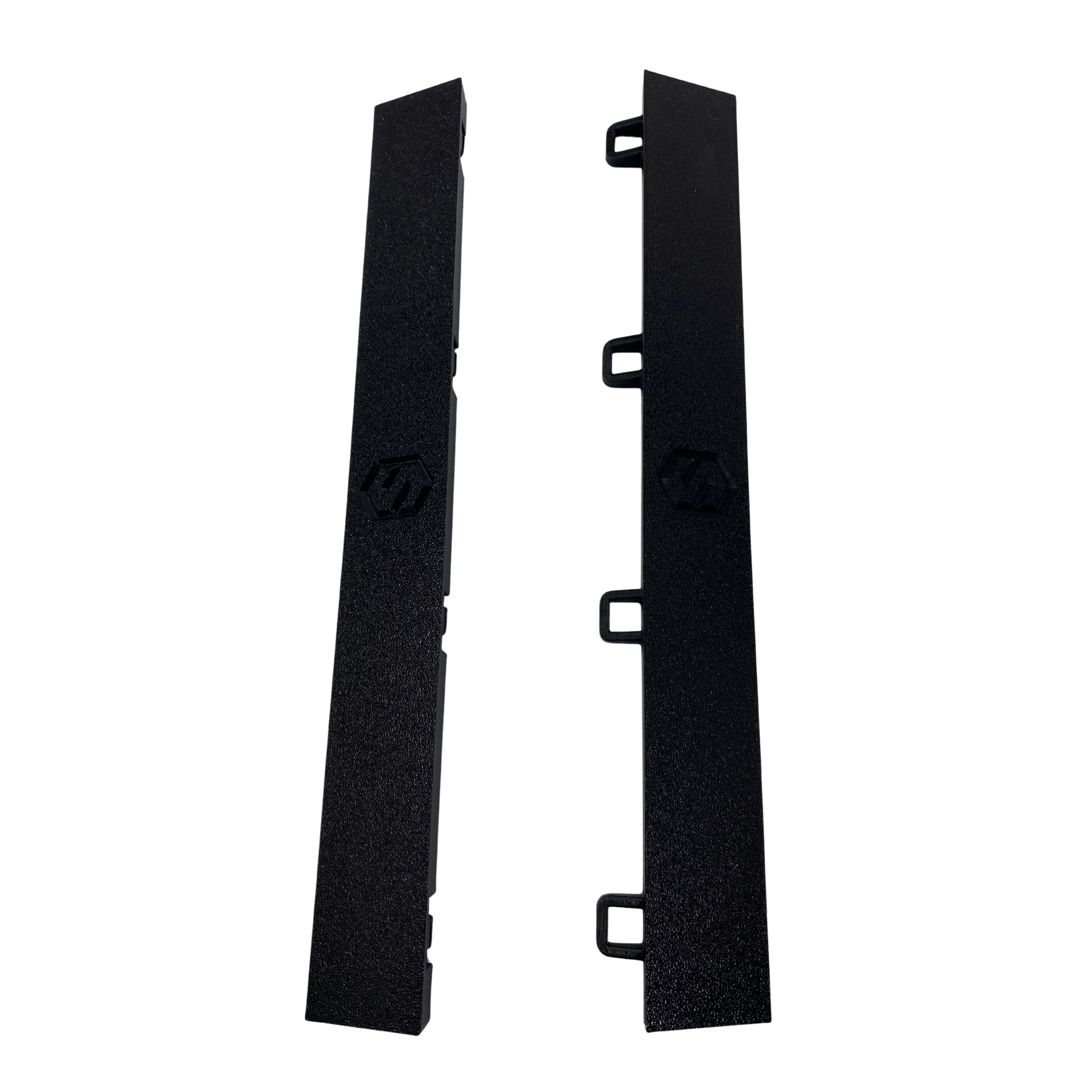 Close up of edging for Snipers Edge Hockey slick tiles for dryland hockey 