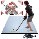 Athlete using edging with his Snipers Edge Hockey slick tiles 
