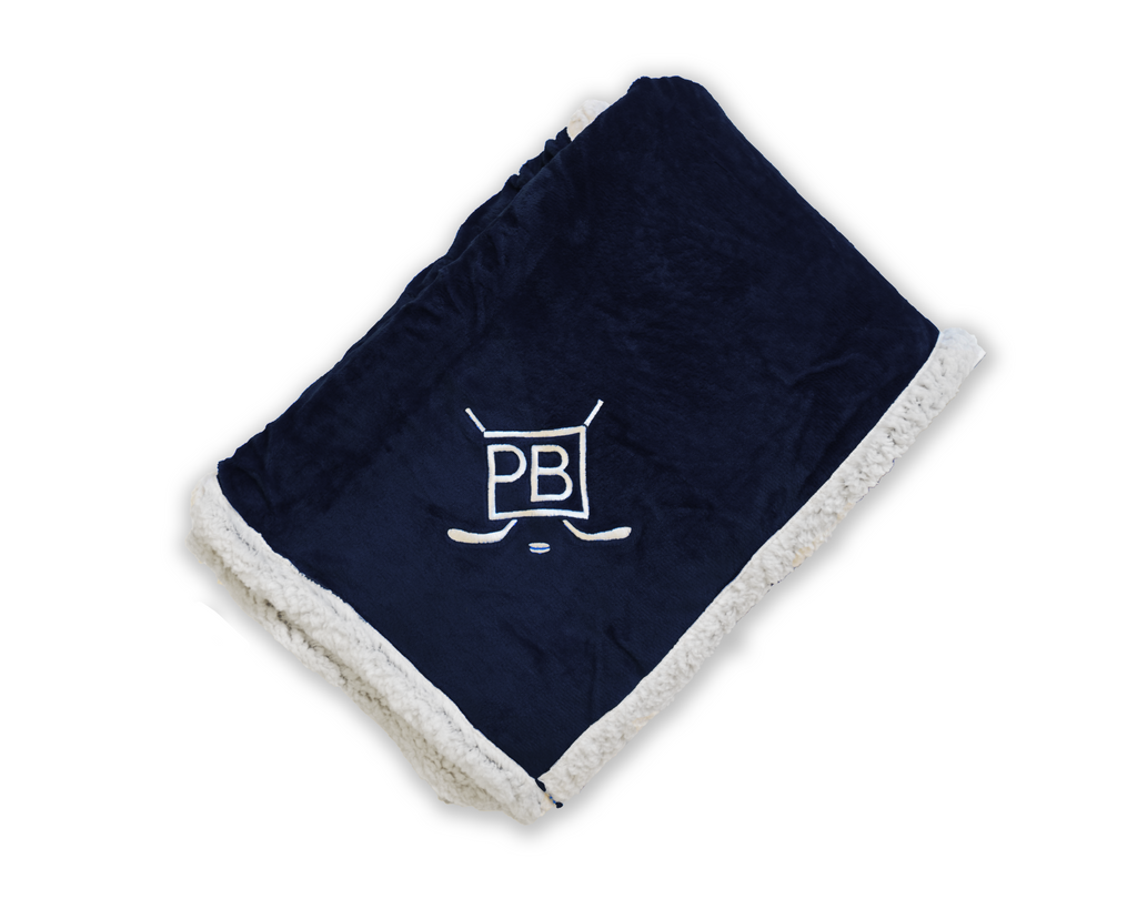 Navy  oversized plush hockey blanket